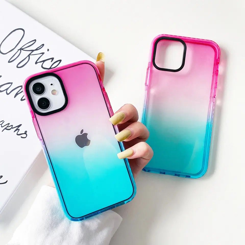 Blue Pink Shaded iPhone Impact Soft Case