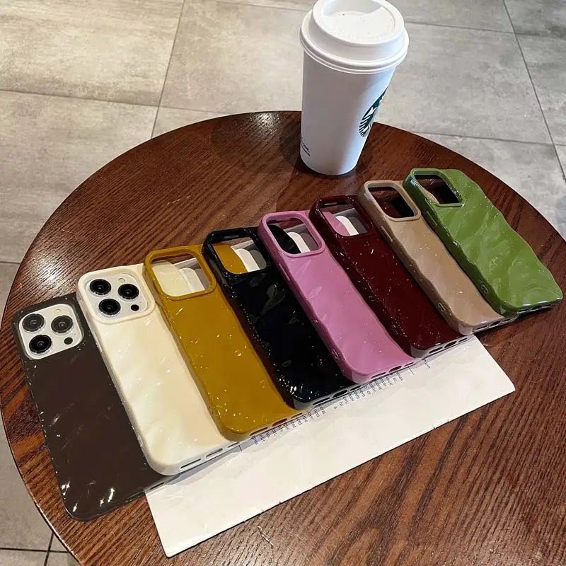 New Glossy Candy Wrinkle Textured iPhone Silicone Case