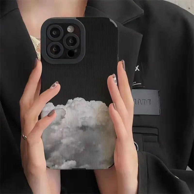 Black Clouds iPhone Textured Silicone Case