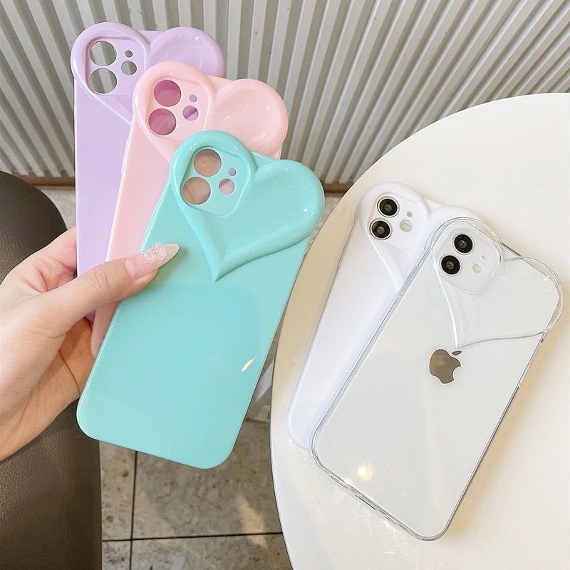 3D Cute Love Heart Shaped iPhone Soft Case