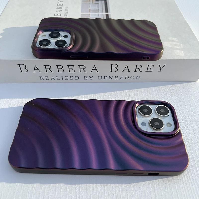 Dark Purple Textured Glossy iPhone Soft Case