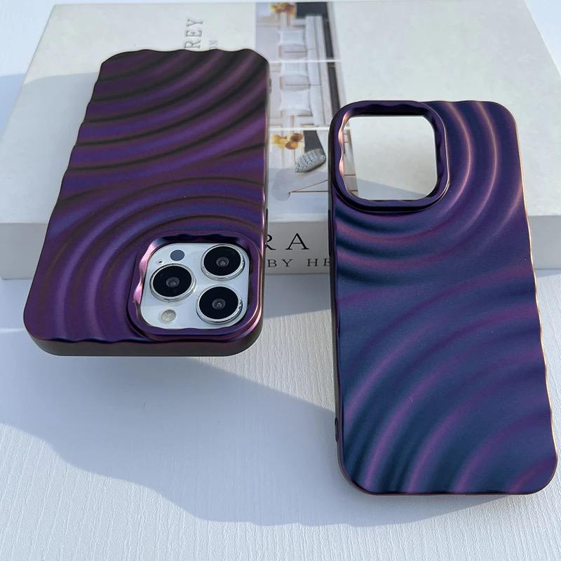 Dark Purple Textured Glossy iPhone Soft Case