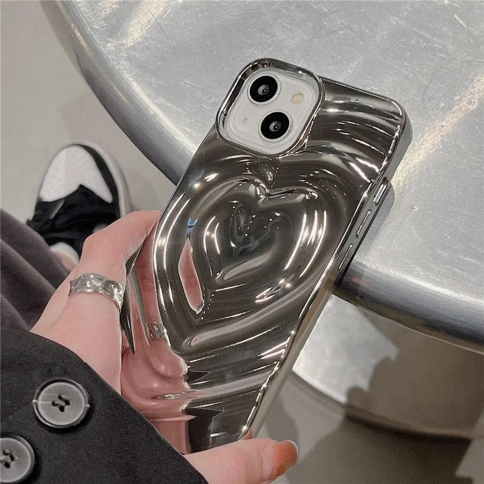 HOT Bubble Heart 3d Heart Phone Case Iphone 11 Heart Silver