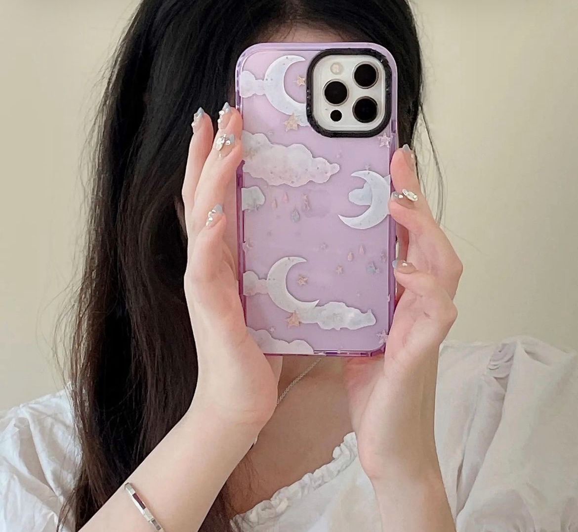 White Purple Cloud Impact iPhone Case