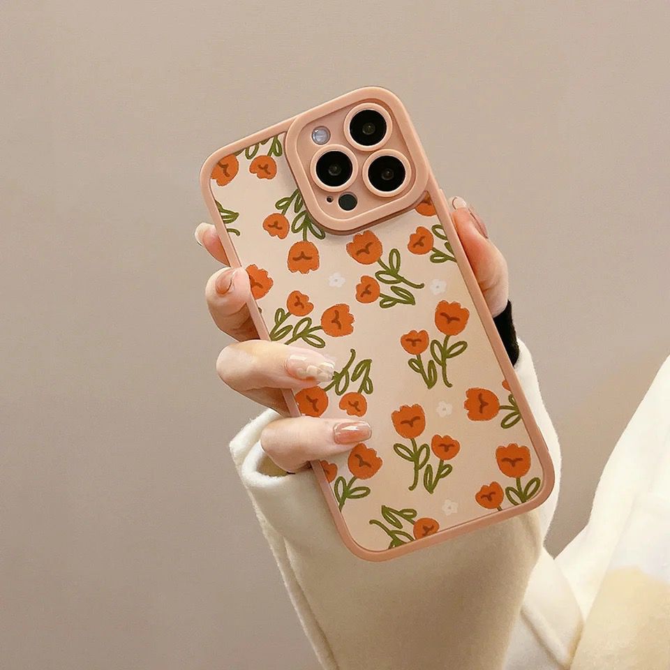 Small Many Orange Floral Flowers Silicone iPhone Case