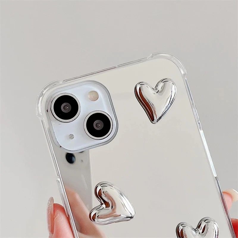 3D Love Hearts Mirror iPhone Case