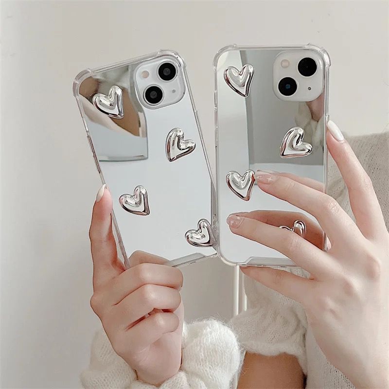 3D Love Hearts Mirror iPhone Case