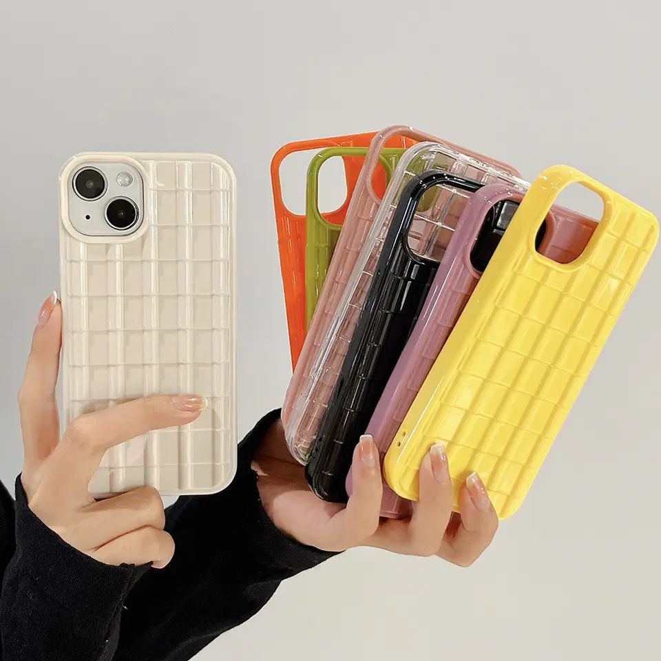 3D Glazed Tiles Candy Color Silicone iPhone Soft Case