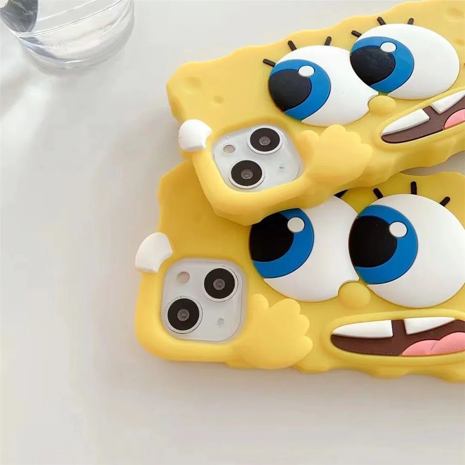 SpongeBob Cartoon Eyes iPhone 3D Rubber Soft Case