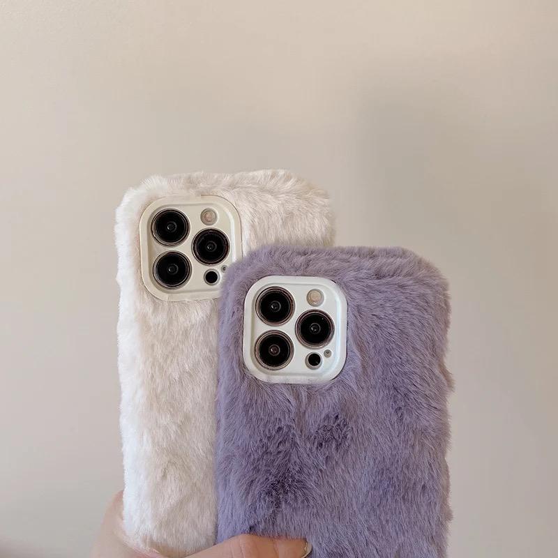 Plush Winter iPhone Fabric Fur Soft Silicone Case