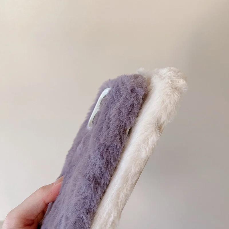 Plush Winter iPhone Fabric Fur Soft Silicone Case