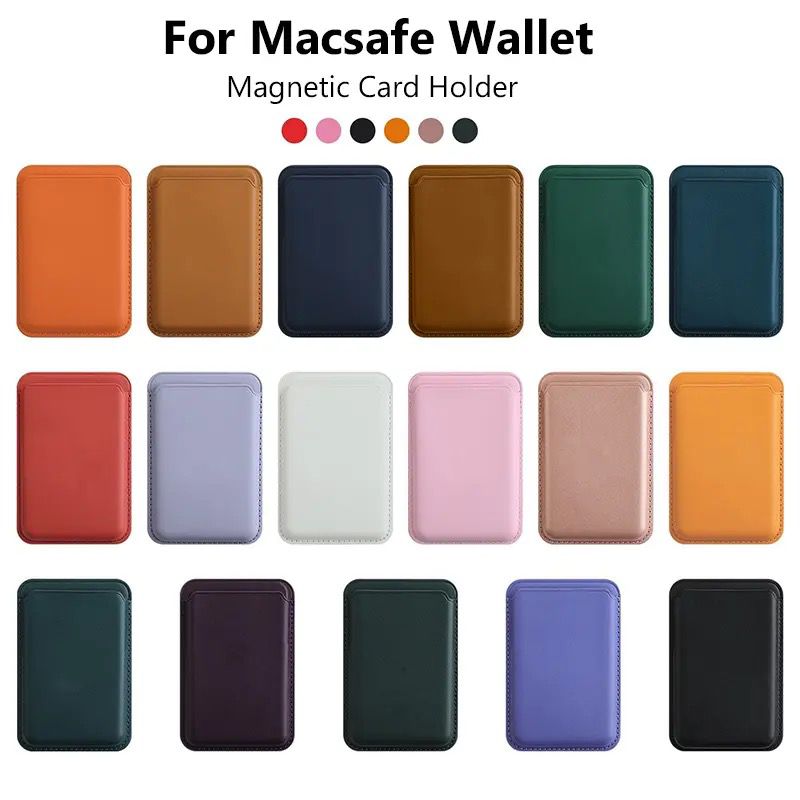 Magsafe Magnetic Luxury Leather Credit Card Holder Wallet Case