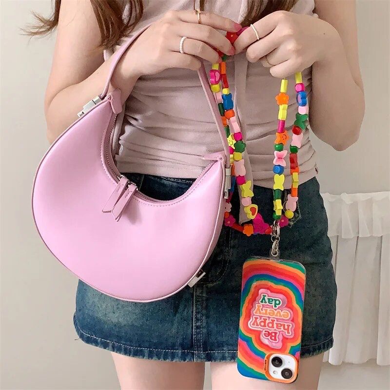 Crossbody Beads Lanyard Soft Silicone Case For iPhone 14 & iPhone 13