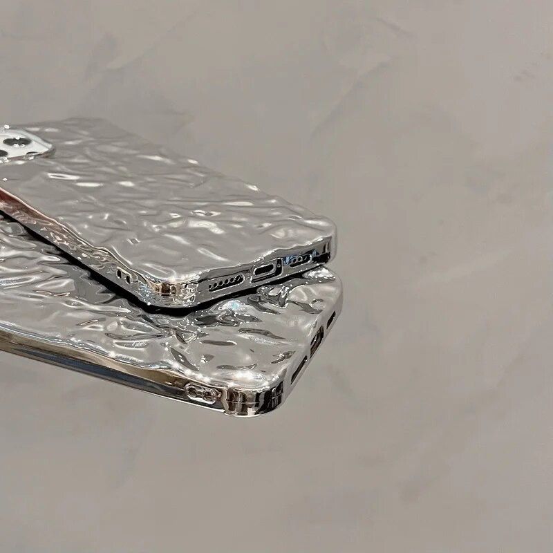 Luxury Silver Water Ripple iPhone Soft Case