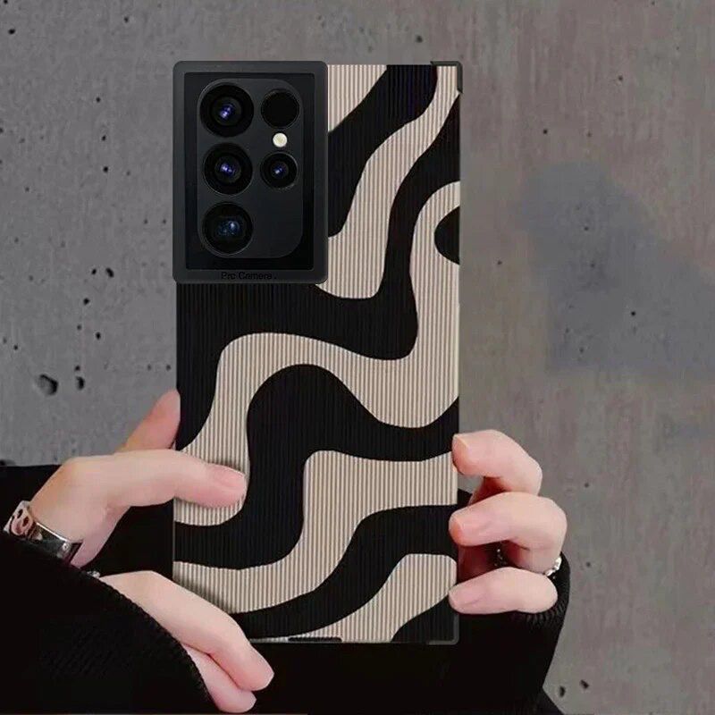 Zebra iPhone Samsung Black White Stripe Textured Soft Cases