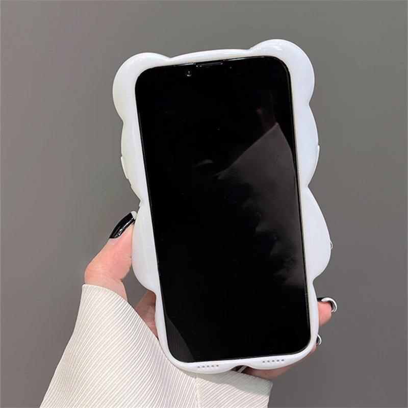 3D Cute Bear Laser Silicone iPhone Soft Case