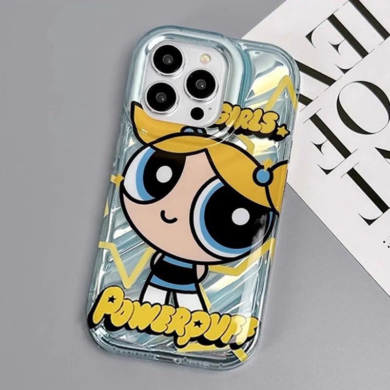 Powerpuff Girls With Sunglasses Bracket Phone Holders iPhone Soft Case