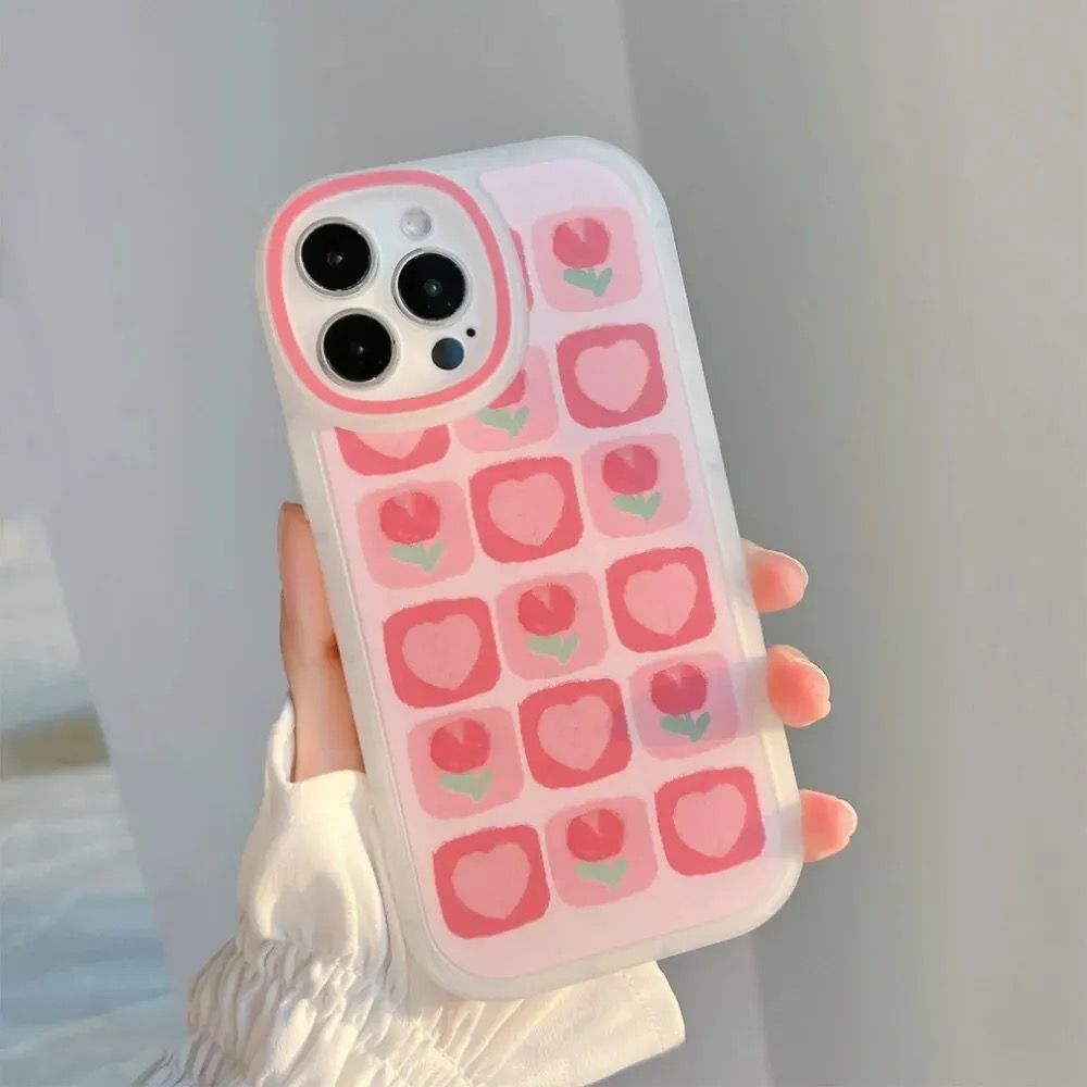 New Pink Tulip Holder iPhone Soft Silicone Case