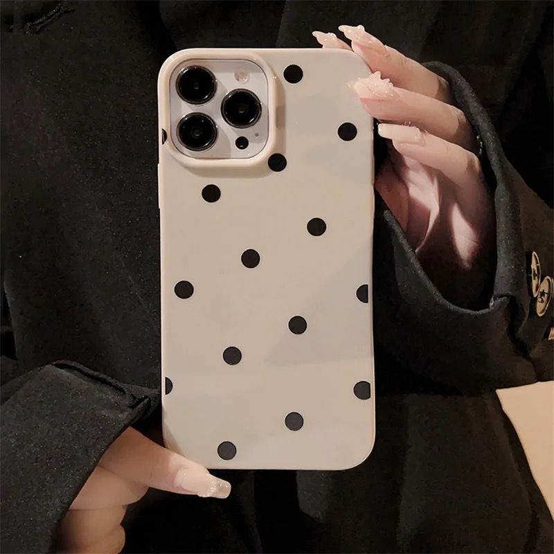 Cute Black Polka Dots iPhone Soft Silicone Case