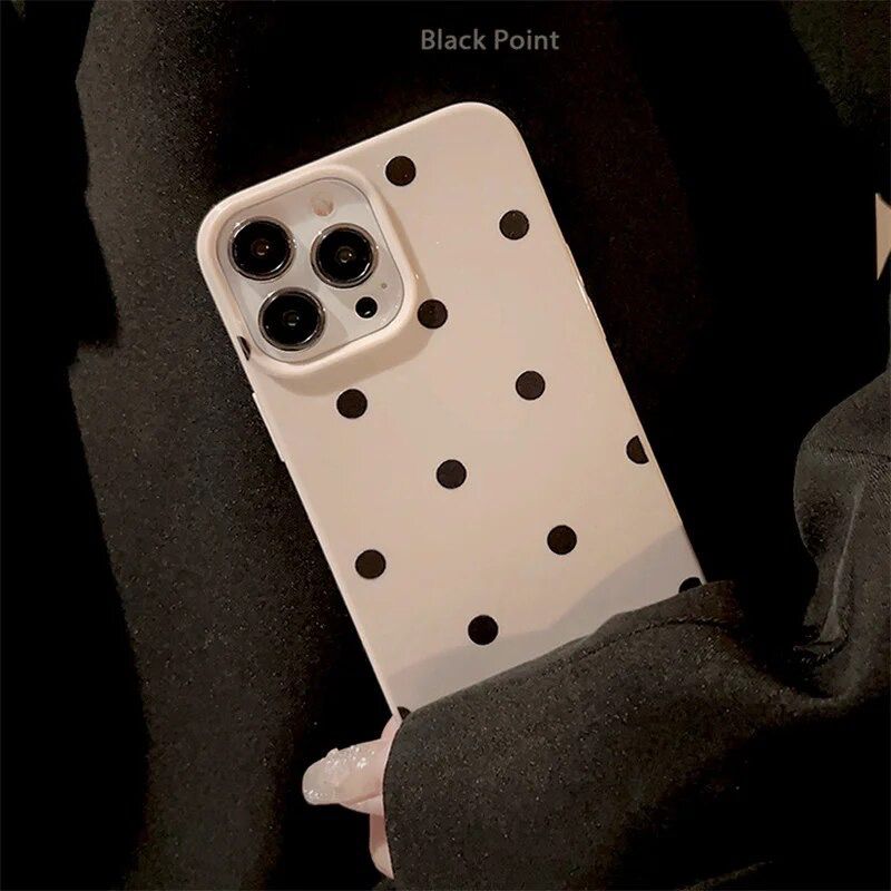 Cute Black Polka Dots iPhone Soft Silicone Case