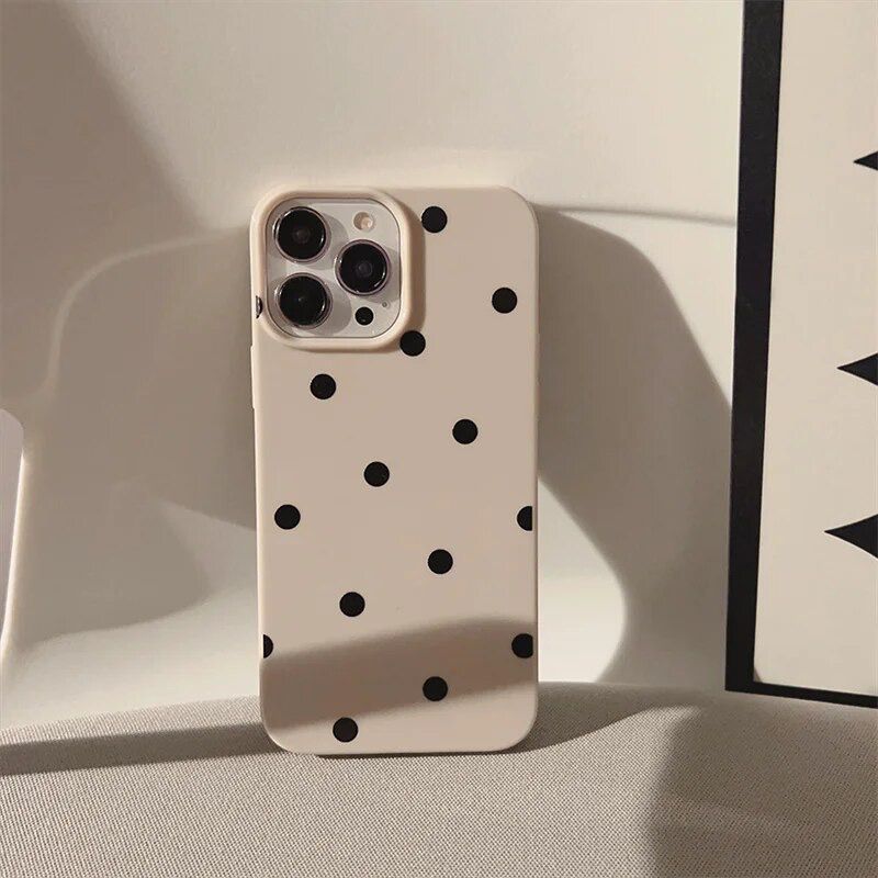 Cute Black Polka Dots iPhone Soft Silicone Case