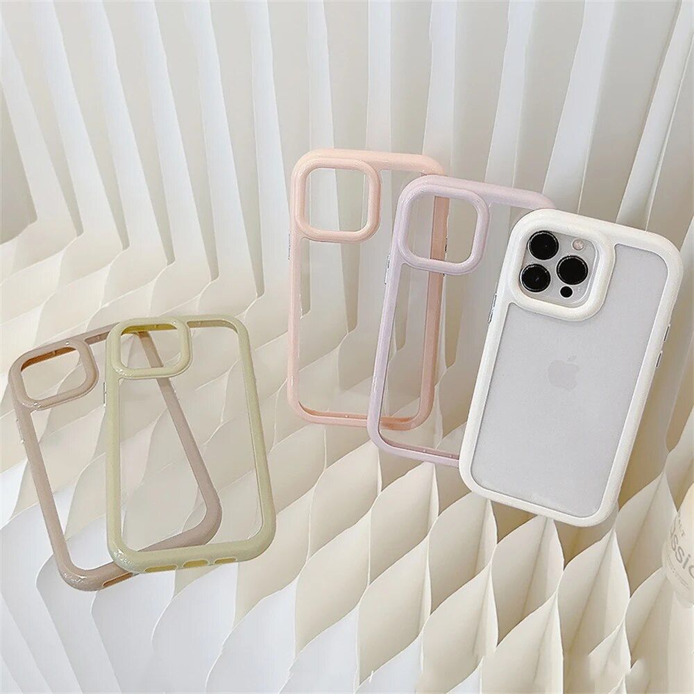 Clear Transparent Candy Color Bumper iPhone Hybrid Silicone Case