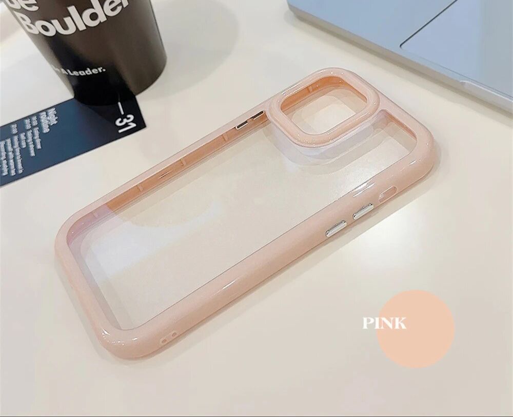 Clear Transparent Candy Color Bumper iPhone Hybrid Silicone Case