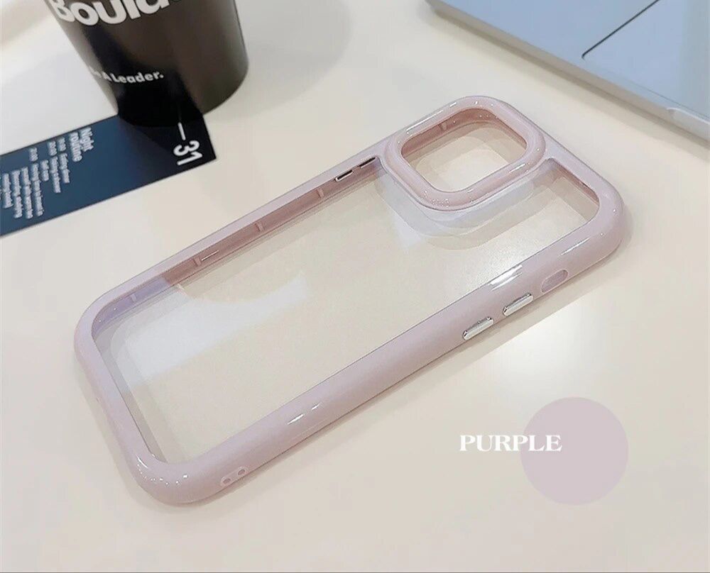 Clear Transparent Candy Color Bumper iPhone Hybrid Silicone Case