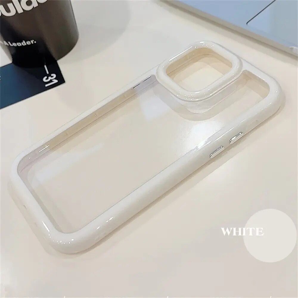 Clear Transparent Candy Color Bumper iPhone Hybrid Silicone Case