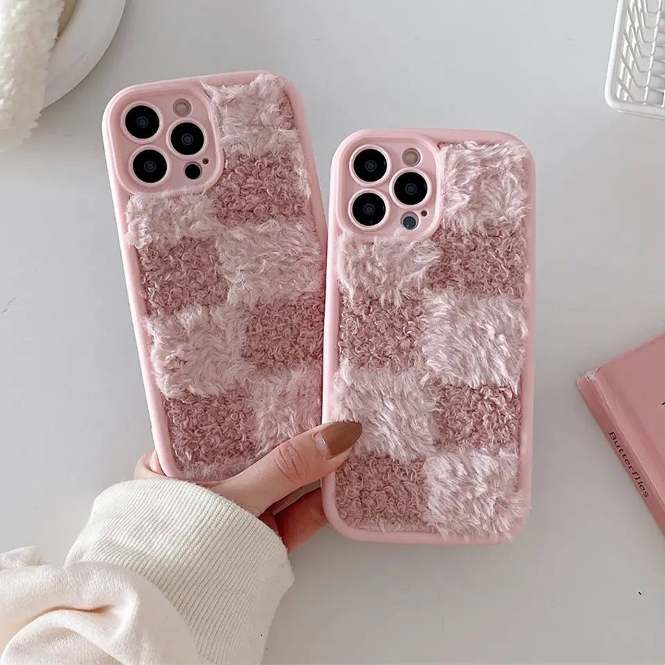 Warm Plush Fabric Fur iPhone Soft Silicone Case