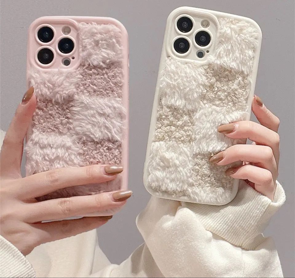 Warm Plush Fabric Fur iPhone Soft Silicone Case