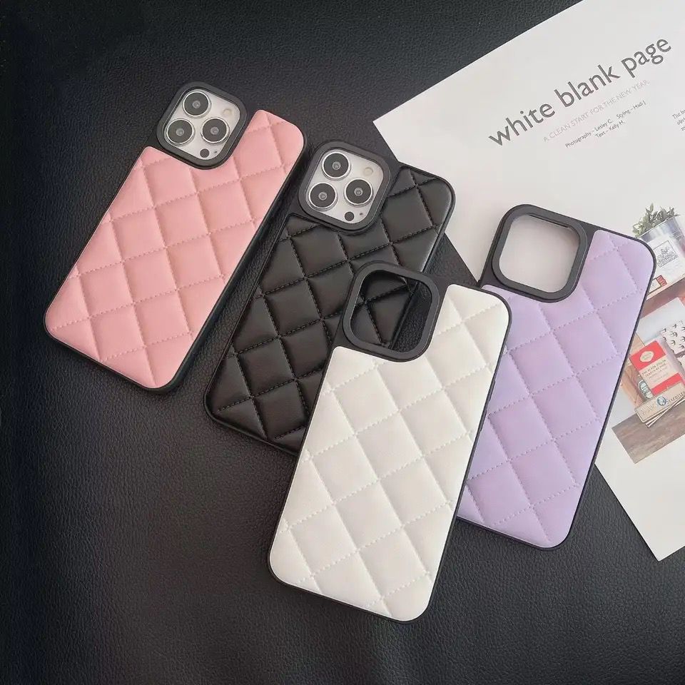 Classic Diamond Grid Luxury Leather iPhone Hybrid Silicone Case