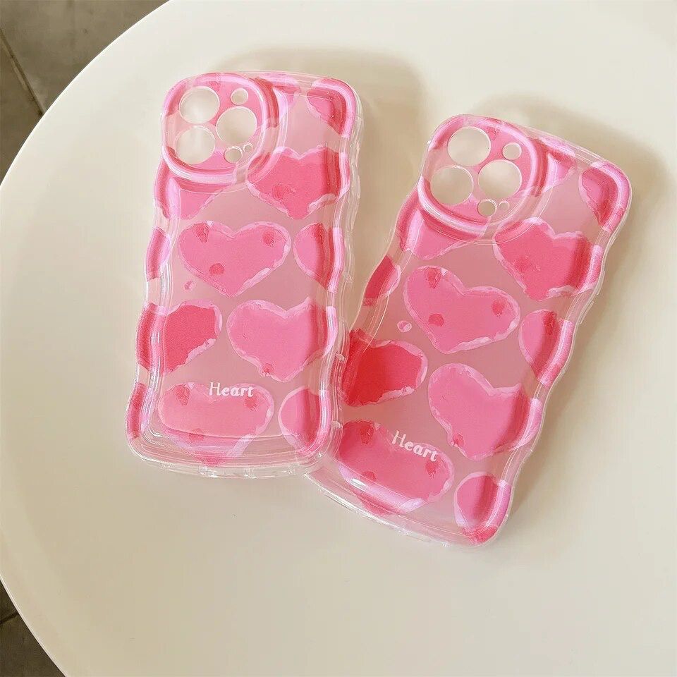 Pink Floral Wavy Border IPhone Soft Silicone Case