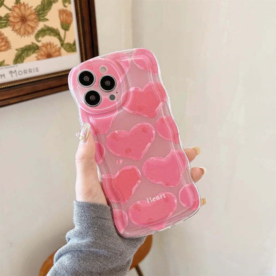 Pink Floral Wavy Border IPhone Soft Silicone Case