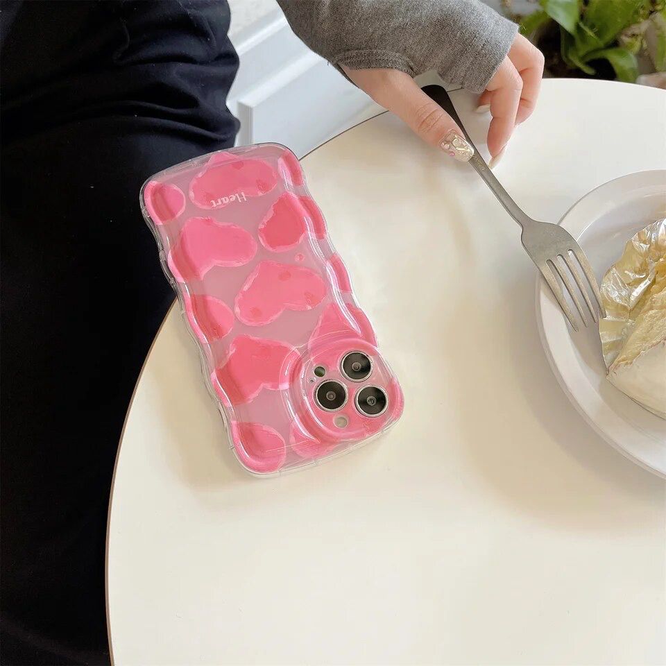 Pink Floral Wavy Border IPhone Soft Silicone Case