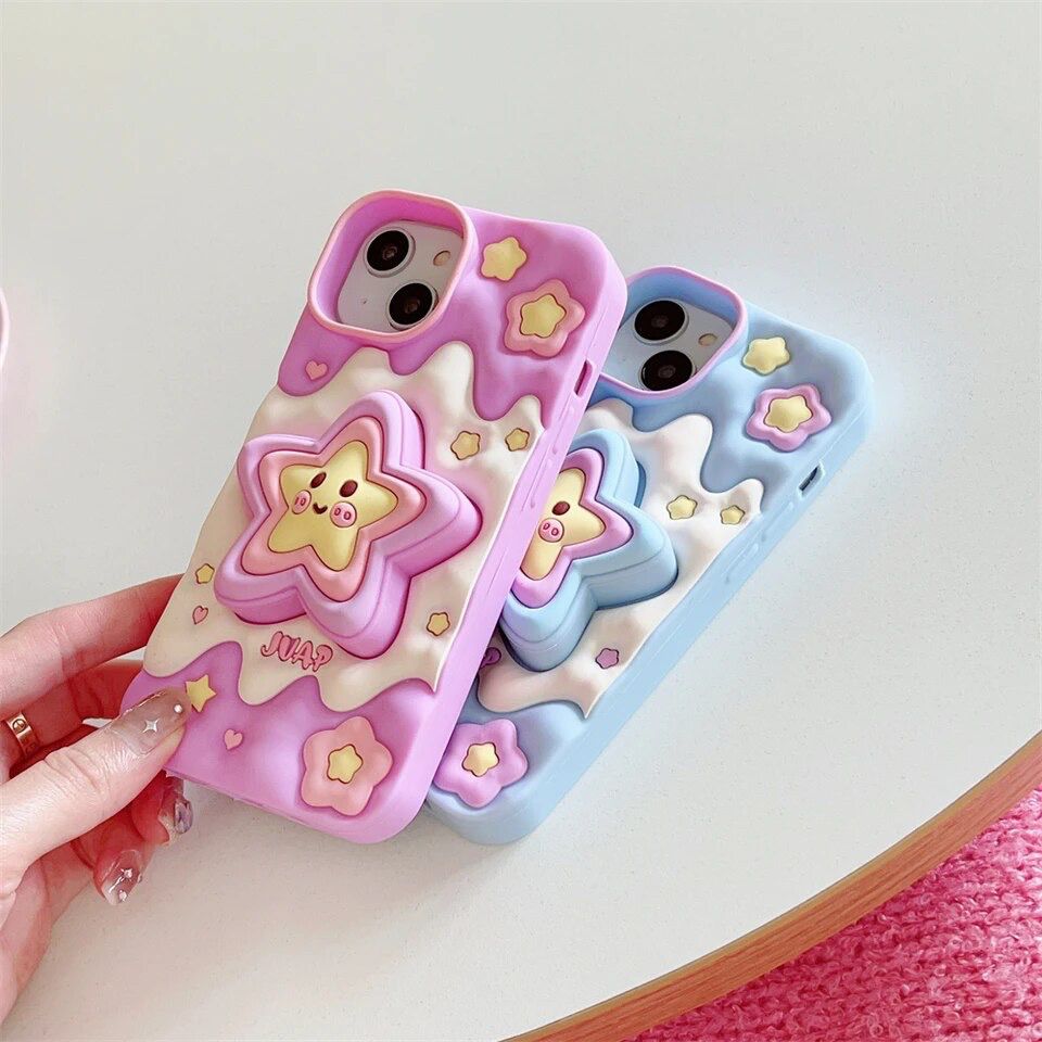 New Star Holder Rubber Silicone Case For iPhone 13 & iPhone 14