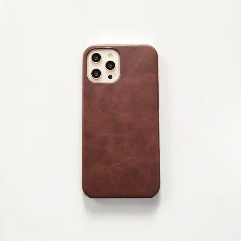 New Luxury Leather Metal Initial Soft iPhone Case