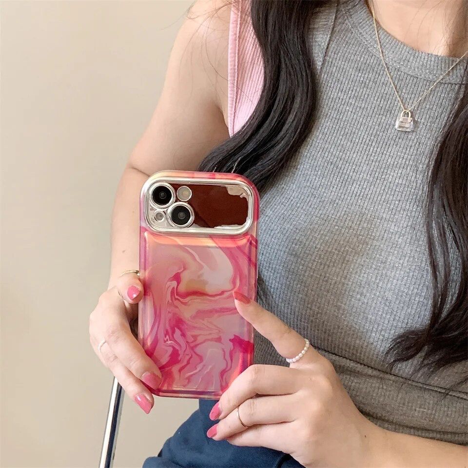 Pink Marble Abstract iPhone Soft Silicone Case