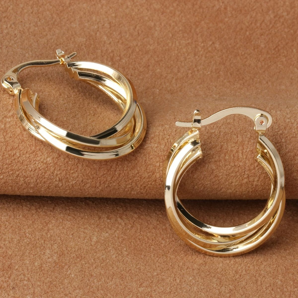 Three Layer Crossover Hoop Earring