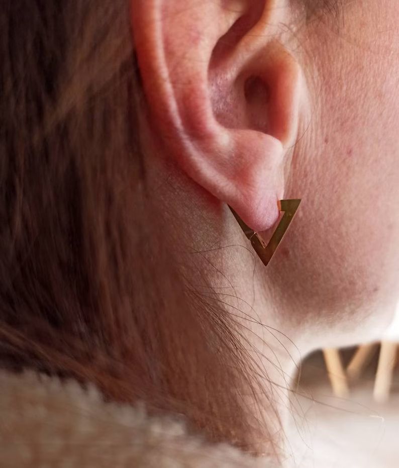 Triangle Hoop Earring