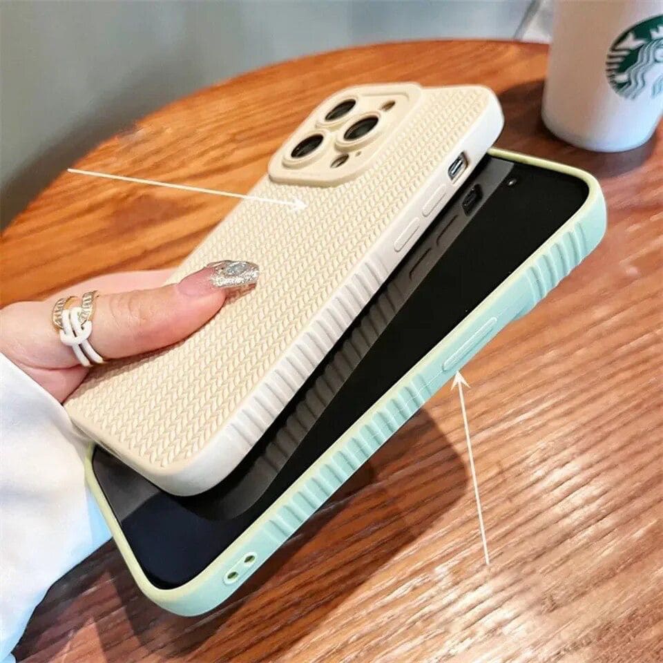 Armor Shockproof Textured Weave Matte iPhone Soft Silicone Case