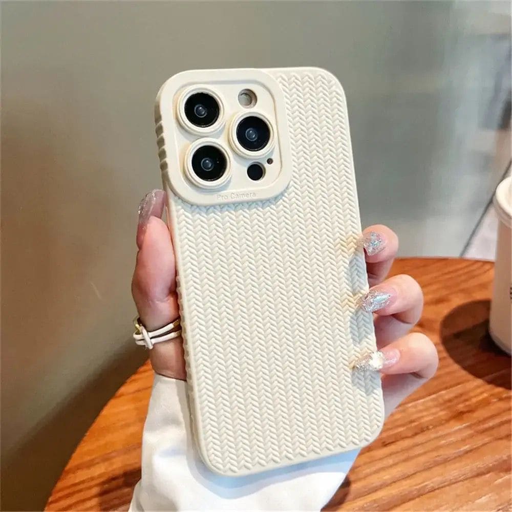 Armor Shockproof Textured Weave Matte iPhone Soft Silicone Case