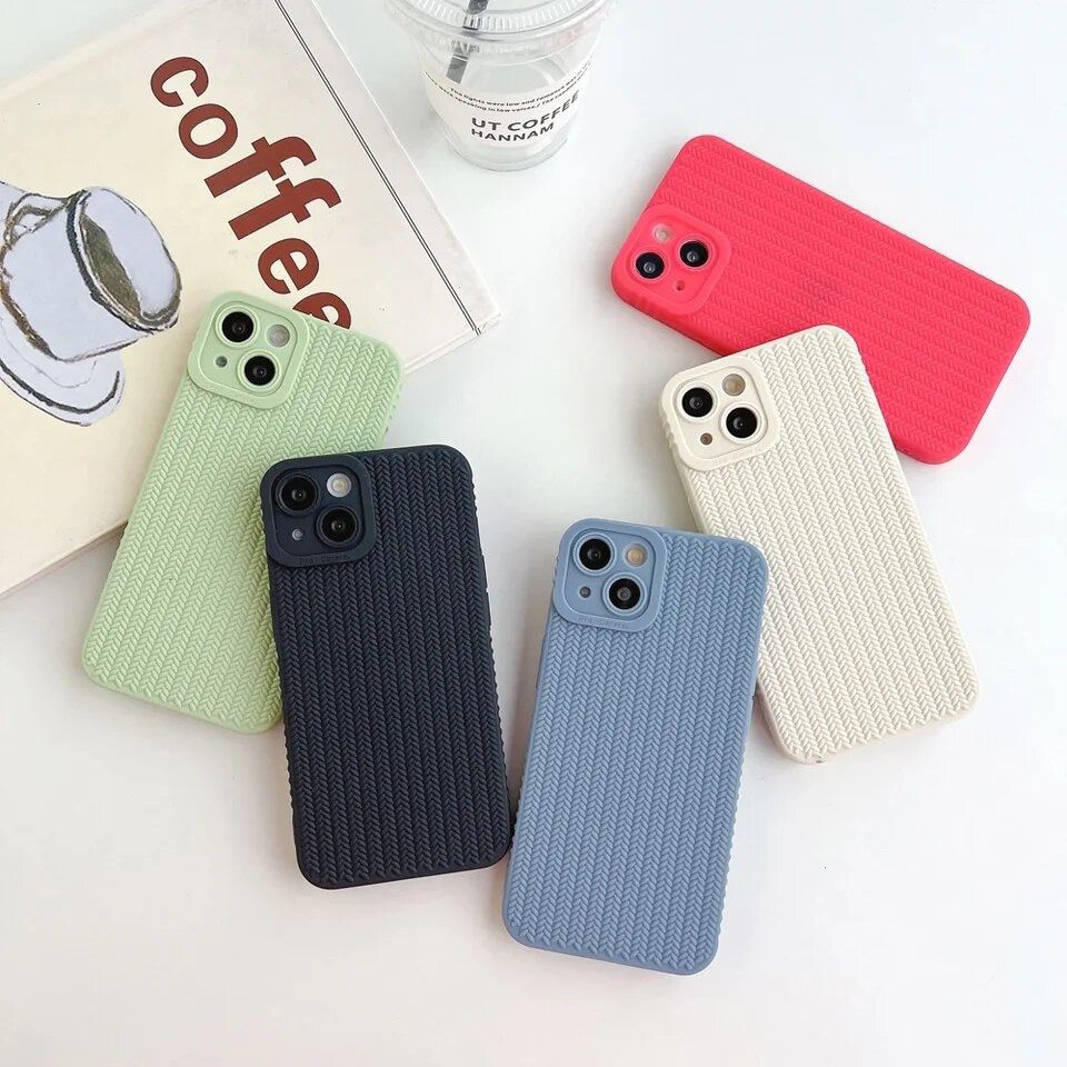 Armor Shockproof Textured Weave Matte iPhone Soft Silicone Case