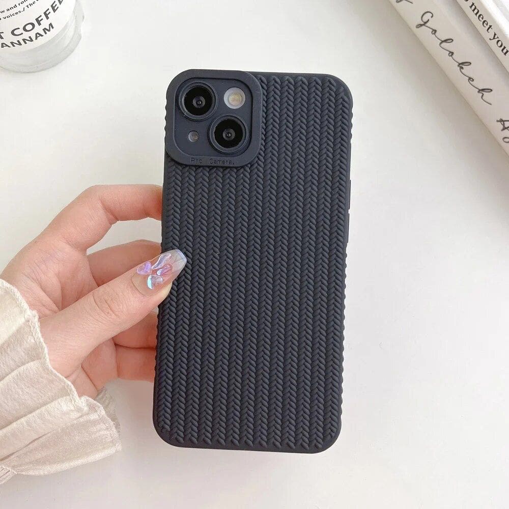 Armor Shockproof Textured Weave Matte iPhone Soft Silicone Case