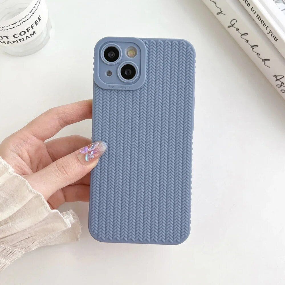 Armor Shockproof Textured Weave Matte iPhone Soft Silicone Case