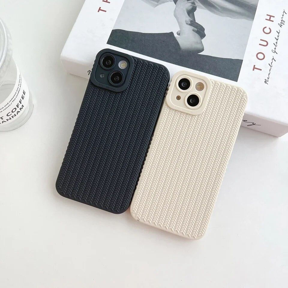 Armor Shockproof Textured Weave Matte iPhone Soft Silicone Case