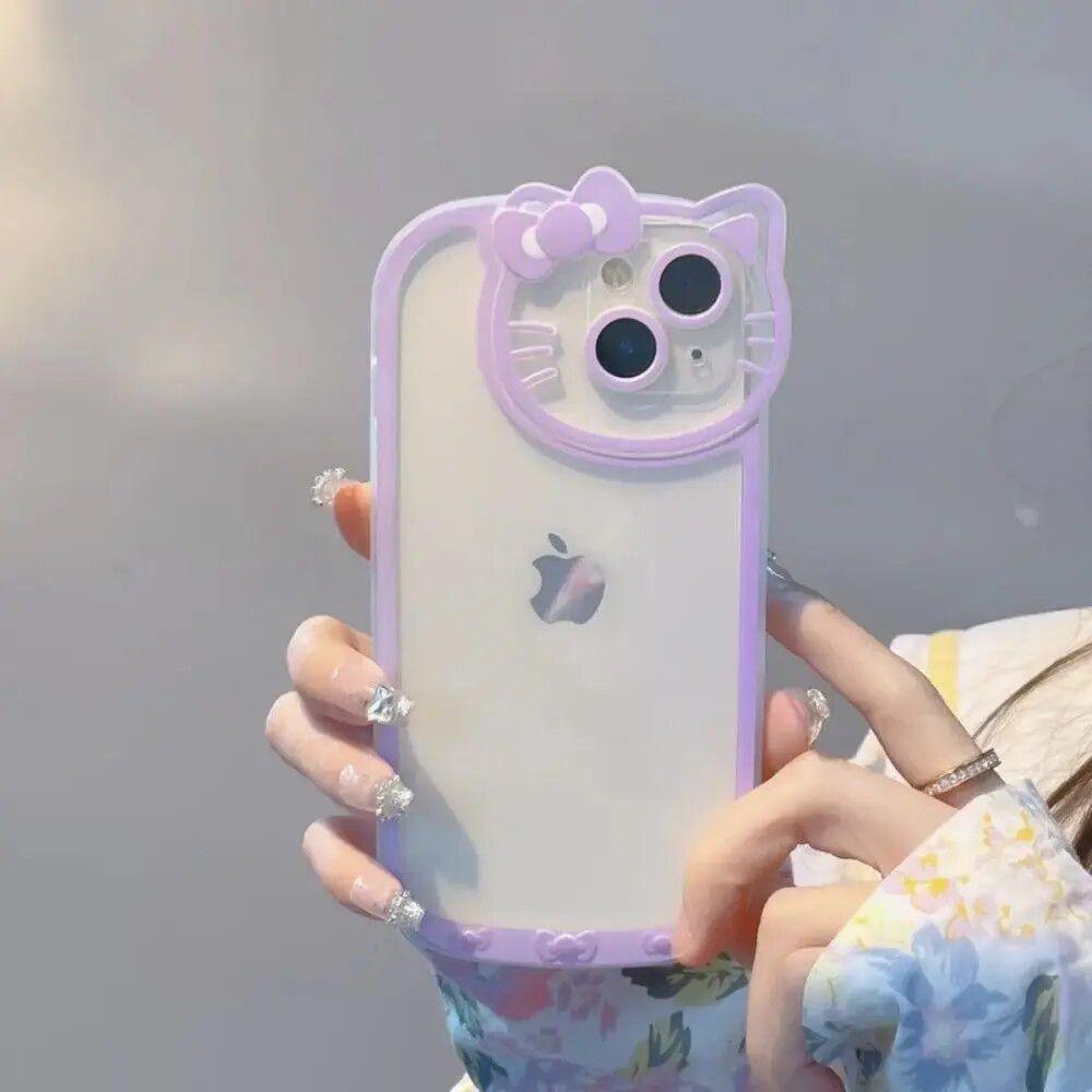 Cute Hello Kitty Transparent iPhone Soft Case