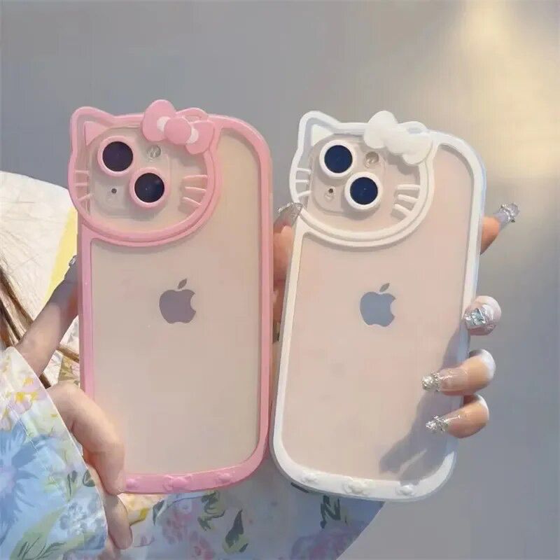 Cute Hello Kitty Transparent iPhone Soft Case