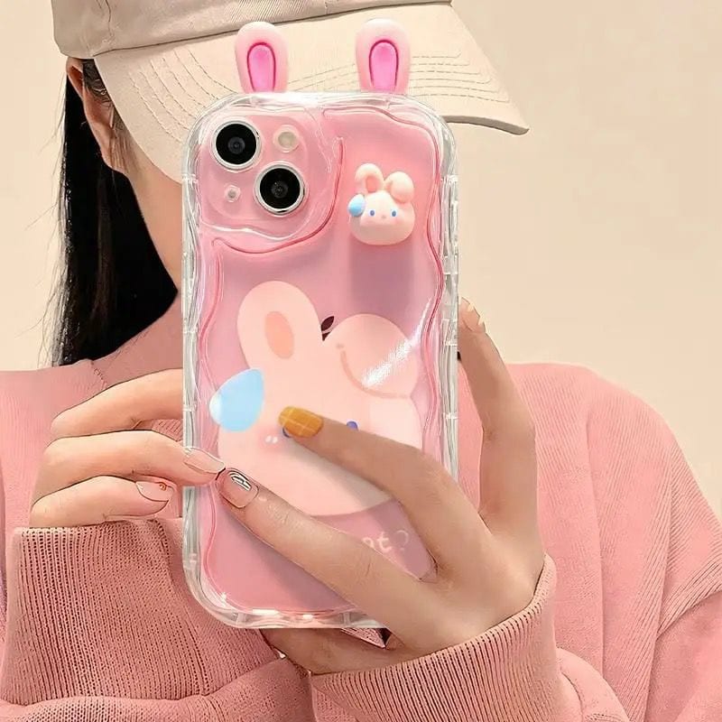 3D Cute Bear Rabbit iPhone Soft Case