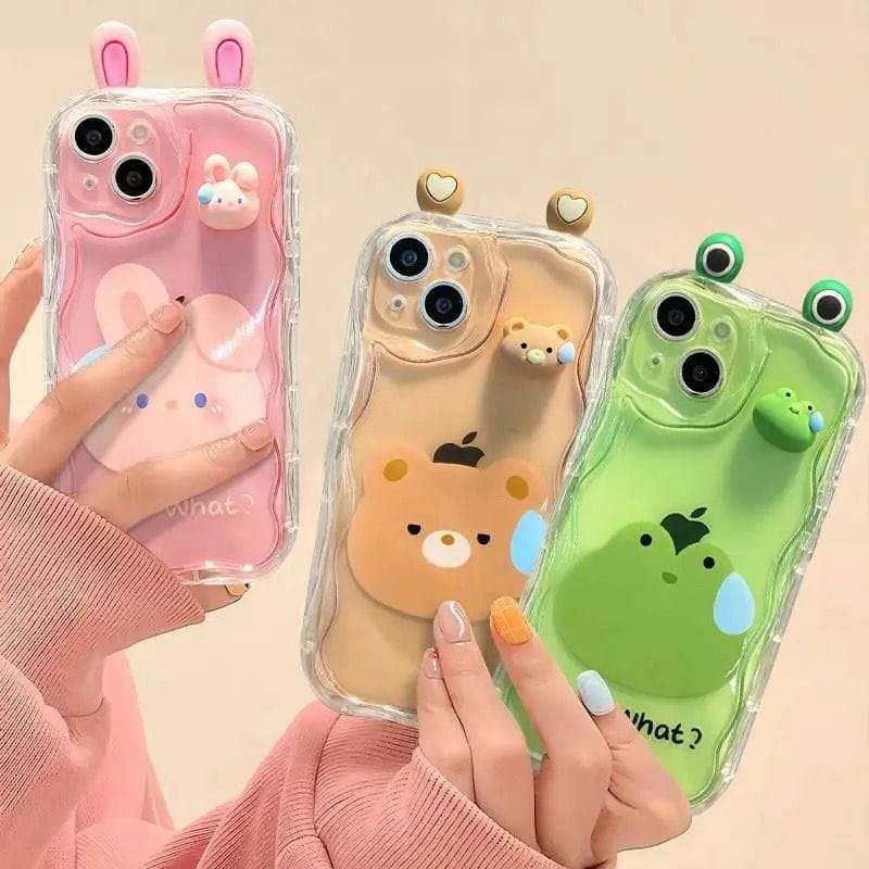 3D Cute Bear Rabbit iPhone Soft Case